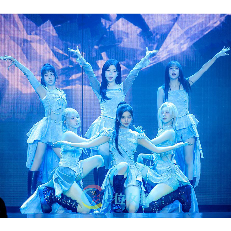 nmixx女团同款beat beat打歌服爵士舞kpop表演出舞台服不规则套装 - 图0