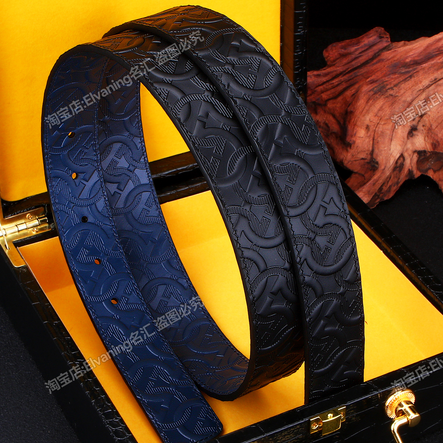 适用菲拉格幕皮带替换腰带男士带身不带扣头纯真皮压花百搭无扣头