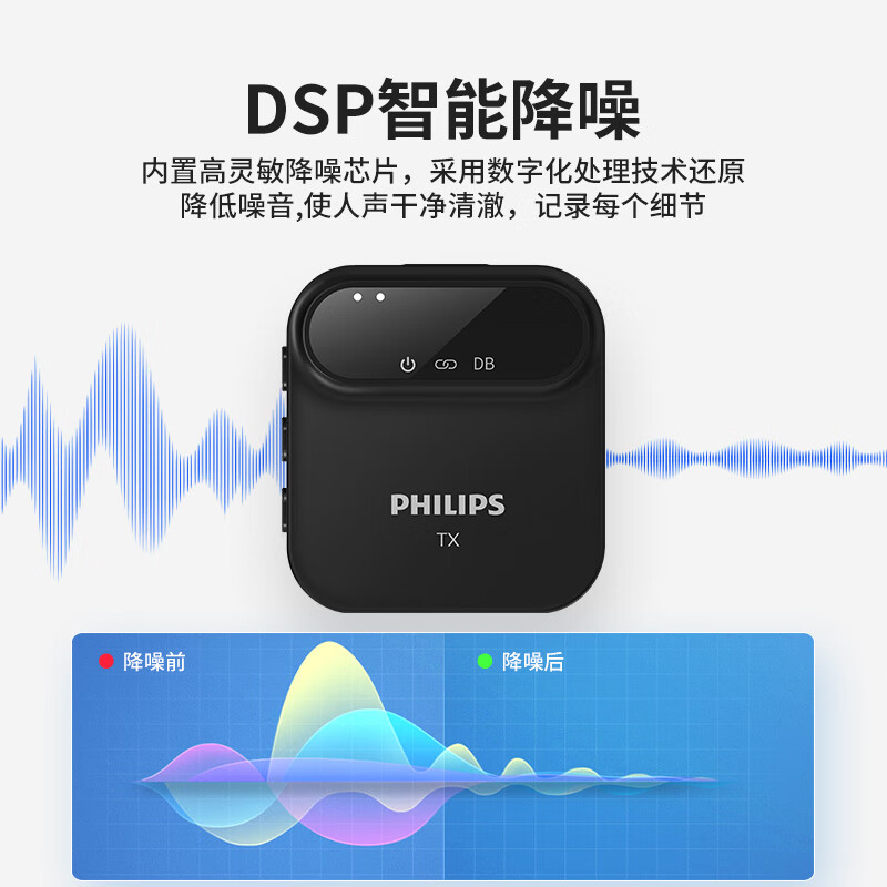 Philips/飞利浦 DLM3538C 一拖一无线领夹麦克风主播手机直播设备 - 图0