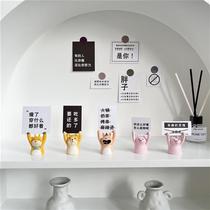 ins wind poop sign seat cards Cartoon Cute Photo Clips Photo props Desktop swing pieces Leave a message clip for a clip