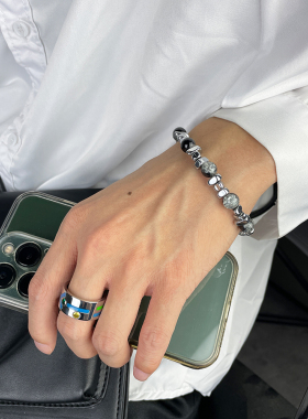男士钛钢原创不掉色手链