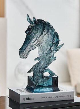 透明树脂马头雕塑工艺品摆件