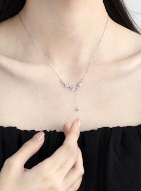 「穗穗平安」s999纯银麦项链女轻奢小众锁骨链情人节闺蜜生日礼物