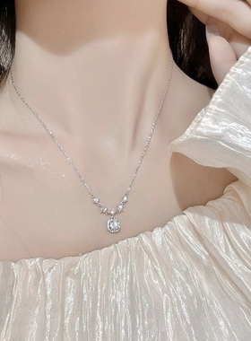 「闪耀方钻」纯银s999小方糖项链女轻奢小众高级感锁骨链生日礼物