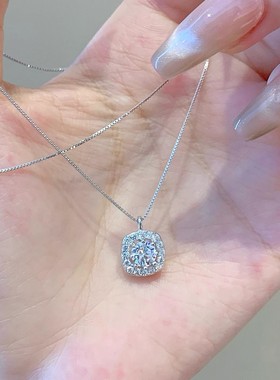 「小方糖」锆石纯银s999项链女轻奢小众高级感送女友闺蜜生日礼物