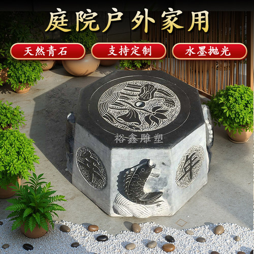 井口井圈石雕井口石头石水井石头井盖井沿石井套户外庭院家用装饰 - 图2