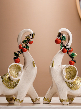 新中式柿柿如意花瓶摆件乔迁礼