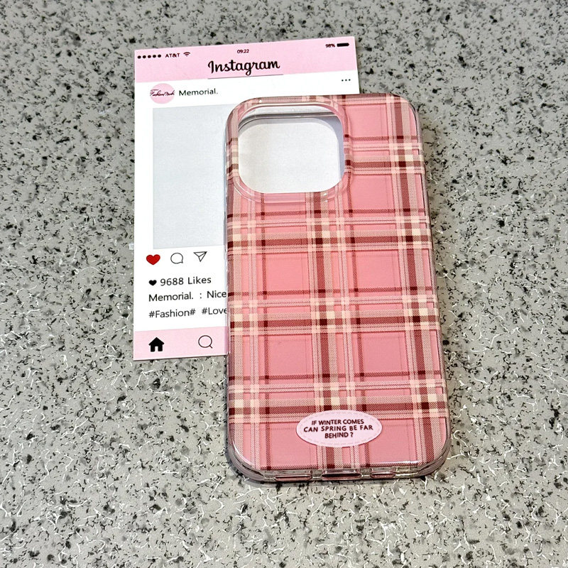 粉格纹西高地摇摇乐适用苹果16手机壳iphone15promax新款mate60红米note13防摔k70小米14华为vivoppo荣耀200