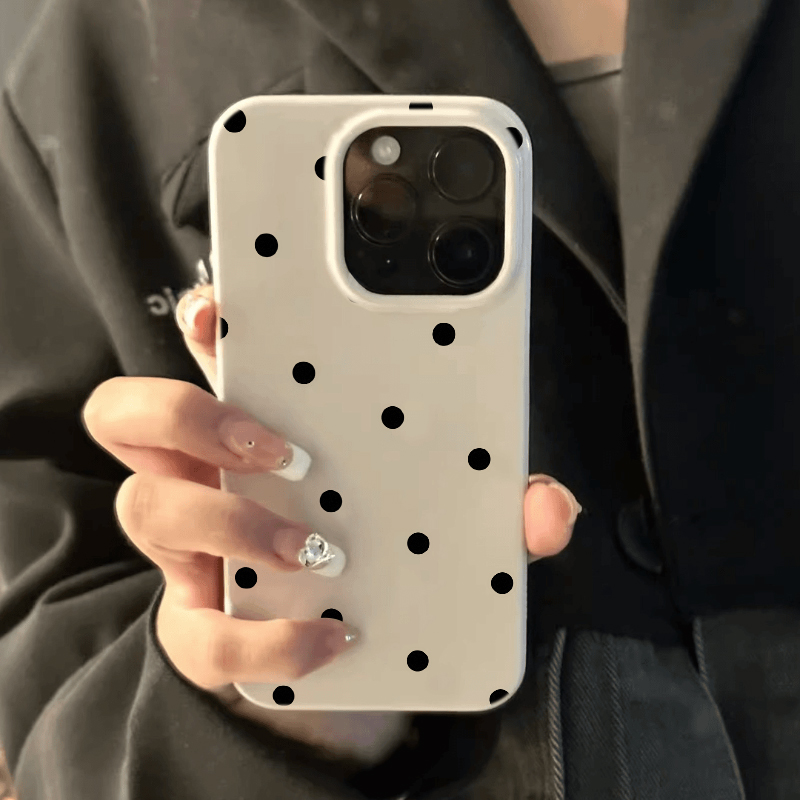 ins波点适用苹果15promax手机壳iphone14pro新款13高级感12小众11保护套max简约防摔x硅胶xr软壳xsmax超薄壳 - 图0