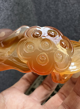 天然原矿玛瑙玉髓纯手工雕刻莲蓬玉石冰种原创新款礼物手镯58口径