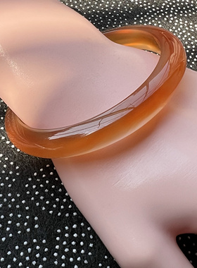 天然原石原色无优化逊克玛瑙手镯香橙色玉髓收藏送礼佳品62-11-8