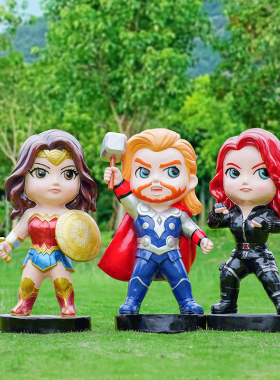 卡通漫威钢铁侠雕塑装饰