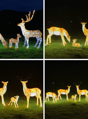户外玻璃钢发光梅花鹿幼儿园装饰