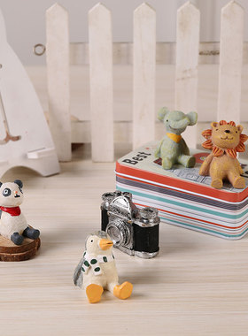 仰望星空玩偶可爱风小动物摆件