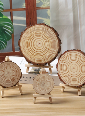 创意迷你画架手工diy圆木片