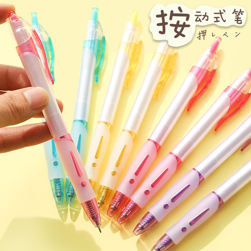 晨光圆珠笔0.38mm极细按动原子笔原珠笔学生用按压式可爱水果香味蓝色圆柱笔油笔笔芯带香味文具用品批发包邮 - 图0