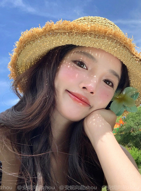 夏季出游草编可折叠草帽