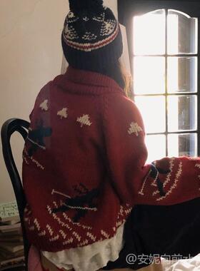 显脸小费尔岛灰色针织帽