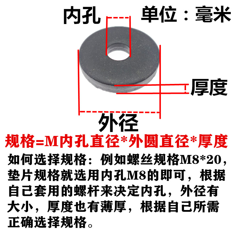 国标发黑平垫片铁非标金属加大加厚平垫圈圆形螺丝垫片m120243064