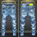 Демисезонные черные джинсы, эластичные джинсовые штаны, осенние, увеличенная толщина