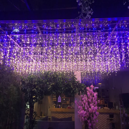 彩灯串灯闪灯满天星吊顶网红瀑布灯婚庆门头装饰冰条灯户外流苏灯 - 图2