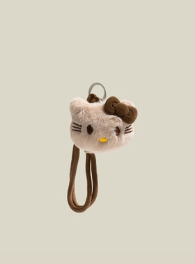 可爱毛绒蝴蝶结猫咪公仔钥匙扣