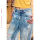BeerBro Relaxed Street Street Hot Girl Handmade Dirty Loose Casual Ripped Dirty Old Jeans