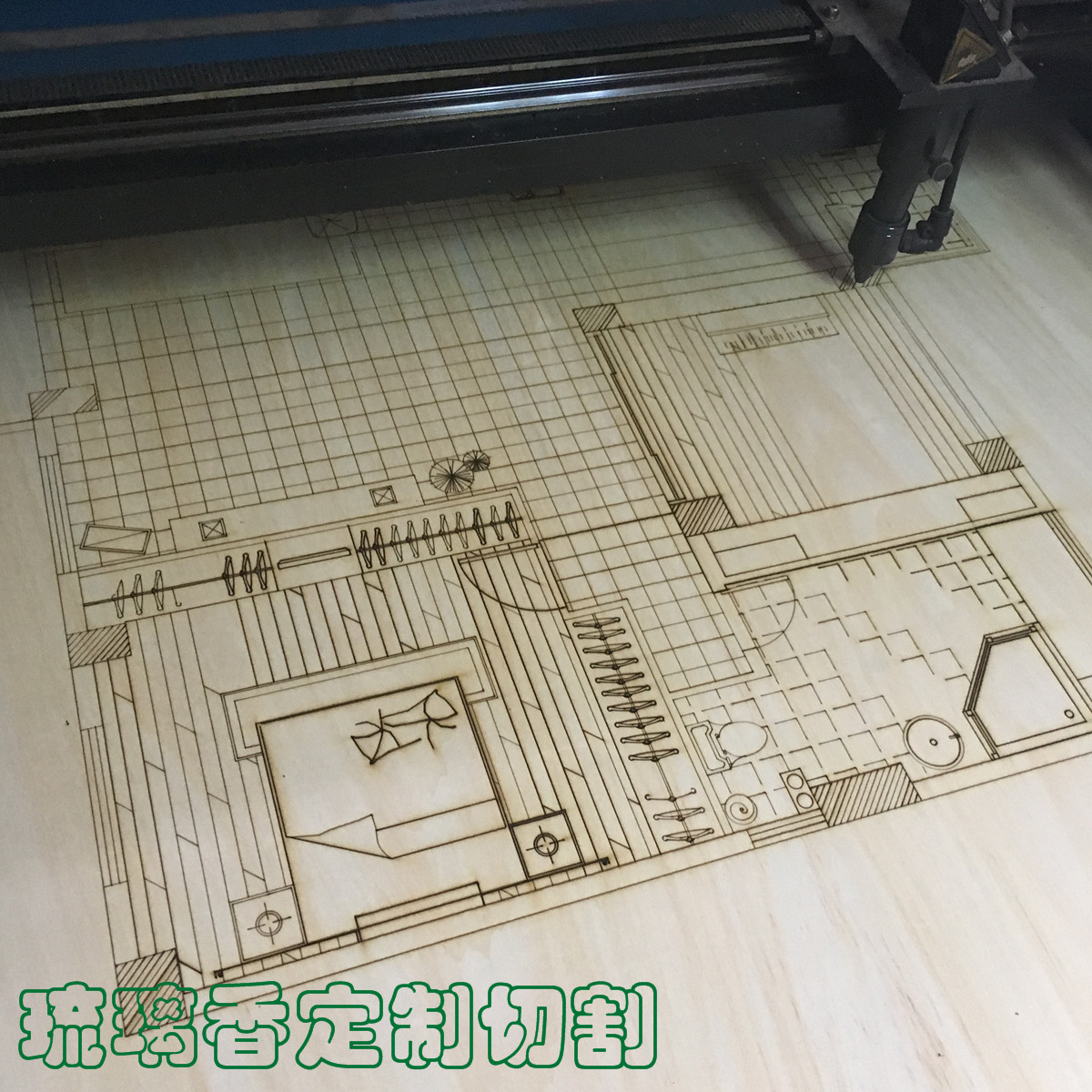 激光切割木板定制模型打印雕刻椴木板亚克力卡纸建筑环艺模型制作