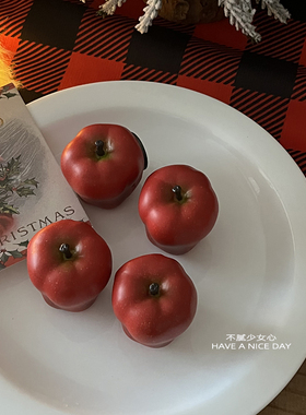 仿真圣诞平安果红色苹果磁吸冰箱贴洞洞板冰箱装饰留言板创意