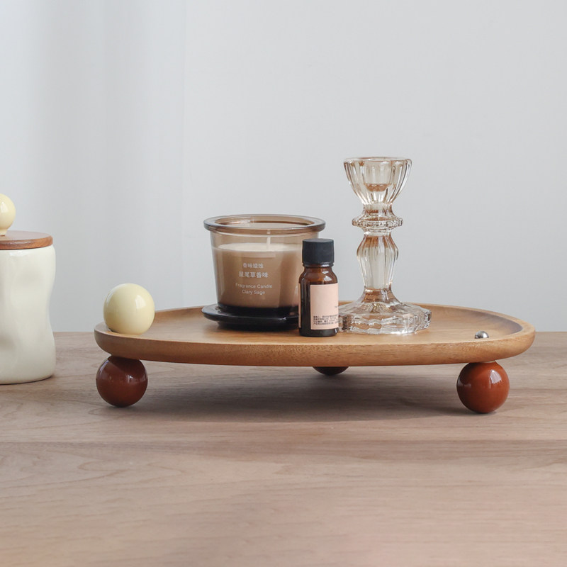 实木香薰托盘 玄关钥匙香水化妆品收纳架创意木质摆件中古奶油风,淘宝优惠券,粉丝福利购,淘宝优惠卷