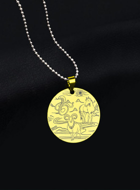 蛇马羊三会吊坠巳午未生肖三会牌