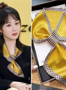 新款百搭衬衫小长条丝巾女百搭春夏薄款高级感装饰锁骨护颈小领巾