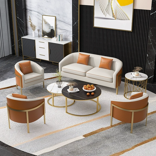 Северный кожаный диван высокий уровень Light Luxury Uxtified Office Office, стул отель лобби в отдел переговоров по переговорам по переговорам