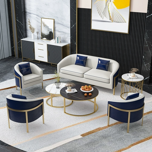 Северный кожаный диван высокий уровень Light Luxury Uxtified Office Office, стул отель лобби в отдел переговоров по переговорам по переговорам