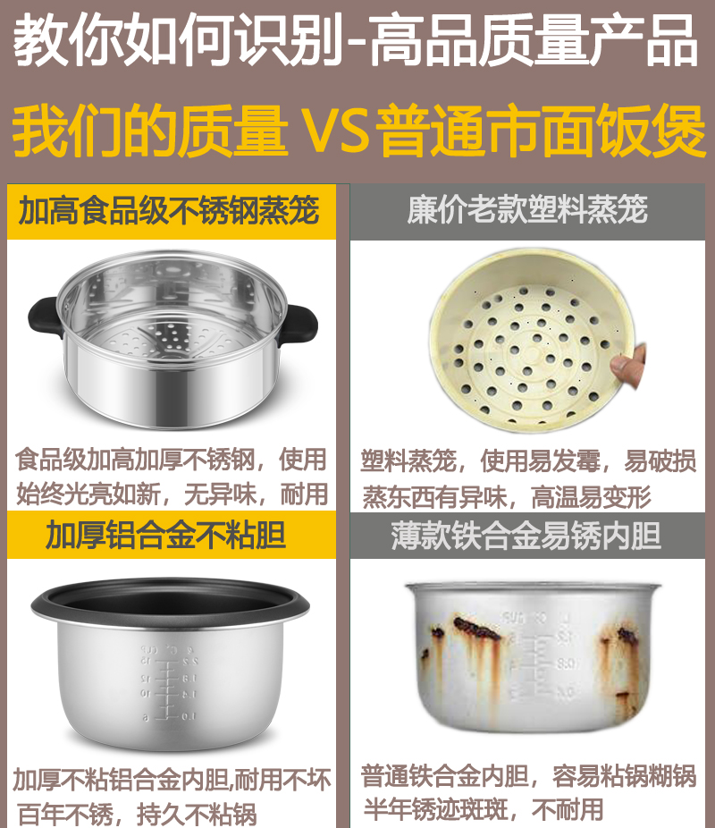 半球电饭煲饭锅家用小型1老式2人迷你3多功能4普通5L一正品蒸煮饭