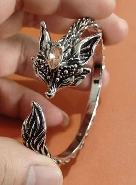 灵狐赤耀手镯轻奢时尚妖媚狐狸复古百搭款九尾狐灵狐面具手镯