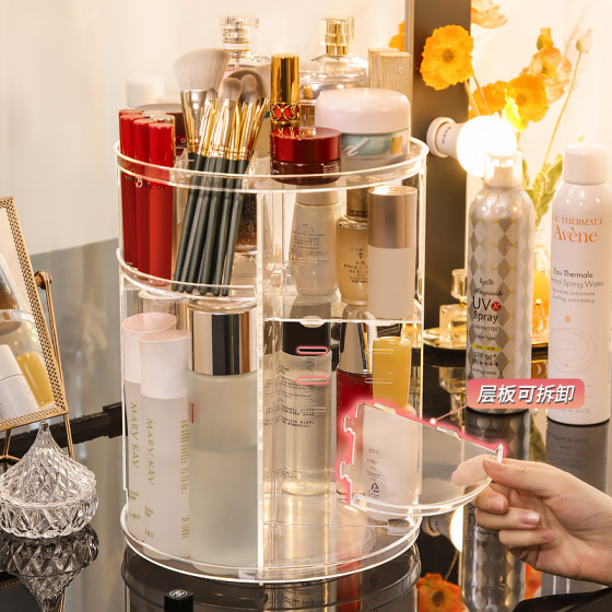 Rotating cosmetics storage box transparent transparent simple