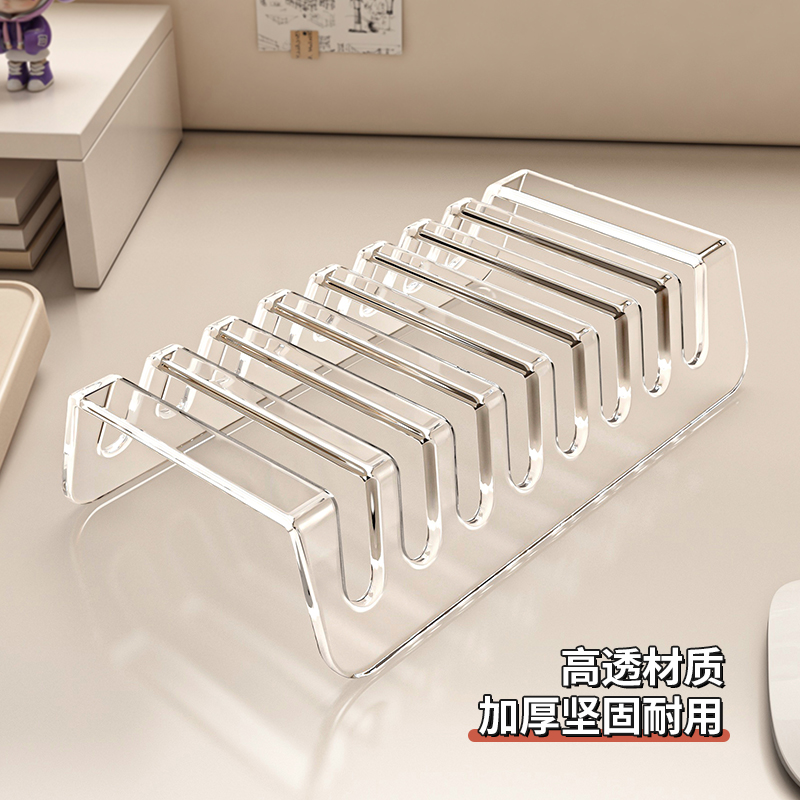 手机收纳盒分格桌面充电存放支架工作室平板亚克力多台手机置物架 - 图3