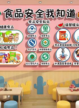 幼儿园墙面装饰交通安全则教育食品安全贴画学校卫生保健走廊布置