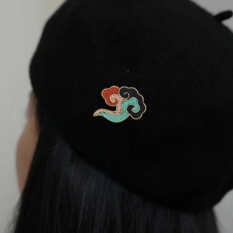 新中式中国风瑞气祥云胸针印度丝手工刺绣衣服别针配饰领口防走光,淘宝优惠券,粉丝福利购,淘宝优惠卷