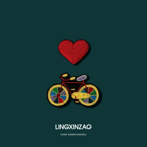 灵心造 Высококлассная брошь ручной работы на лацкан, изысканный велосипед, булавка, аксессуар, значок, Индия, с вышивкой
