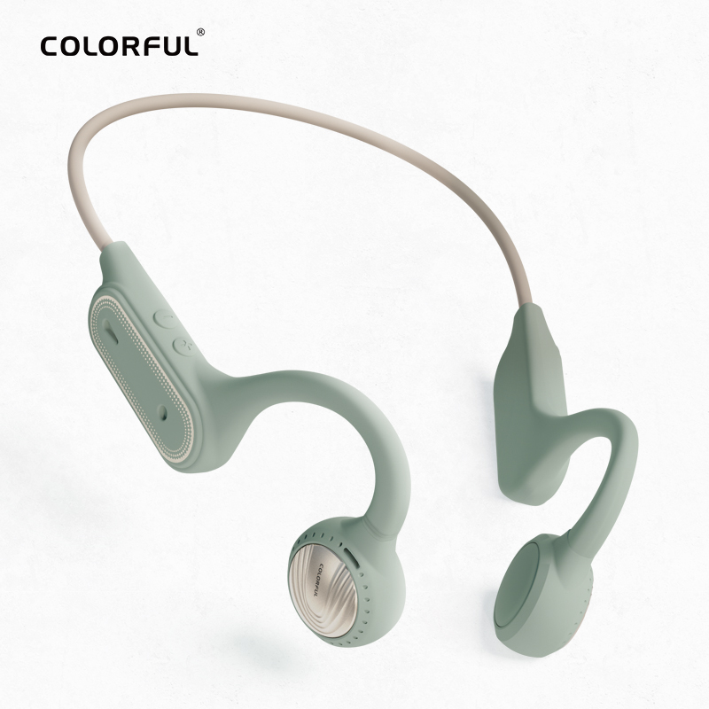 七彩虹BC1森林骨传导蓝牙耳机无线运动挂耳挂脖式耳机续航防喷溅 - 图0