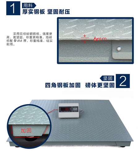 耀华地磅地磅秤平台秤1吨2吨10吨地磅台式电子地磅称0-3吨5T电子 - 图0