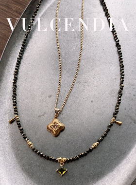 百搭日常天然黄铁矿串珠锁骨链2025新款女叠戴高级感极细项链