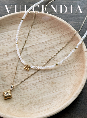 原创小众设计天然珍珠贝项链复古轻奢气质锁骨链高级感2025新款女