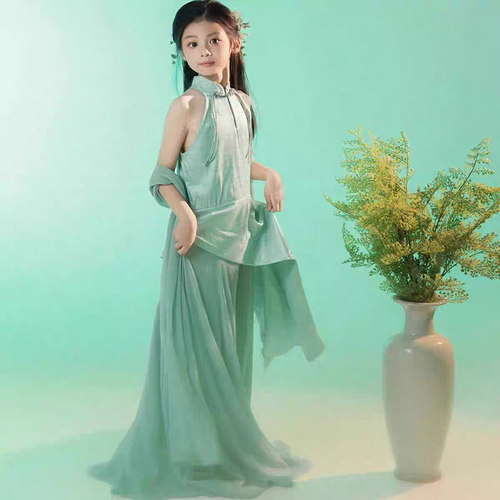 新中式女童礼服裙2026新款国风小女孩汉服公主裙绝美主题拍照服装 - 图1