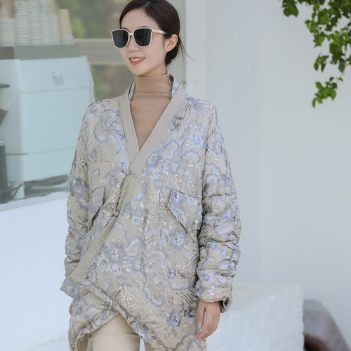 羽绒服女2026年新款冬季轻薄鸭绒小个子亮片刺绣大码胖mm短款外套 - 图2