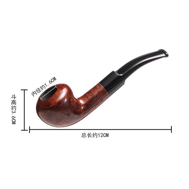 Hewang pipe solid wood handmade tobacco pipe briar wood curved pipe filter smoke pot men's gift