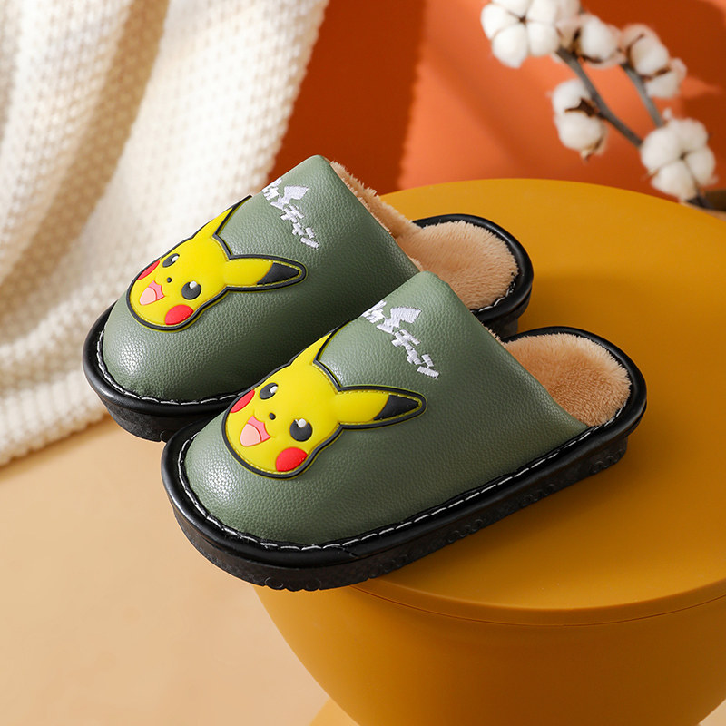 儿童棉拖鞋男冬季加厚防滑防水卡通包头男孩地板拖鞋男童棉拖鞋