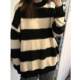Oversize thin hooded striped women's